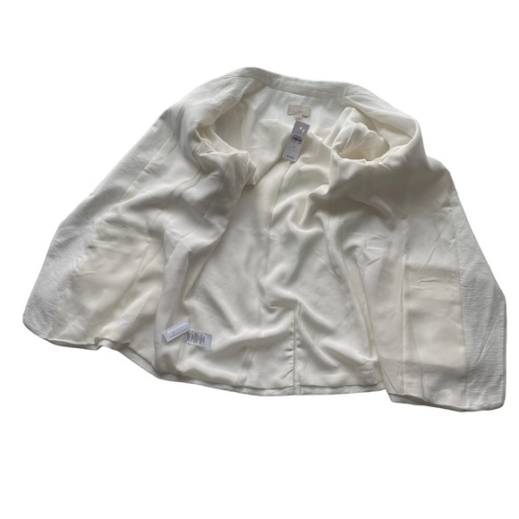 LOFT Ann Taylor Suit Jacket Blazer White Size 6 NWT Texture crinkle Office - Picture 7 of 10